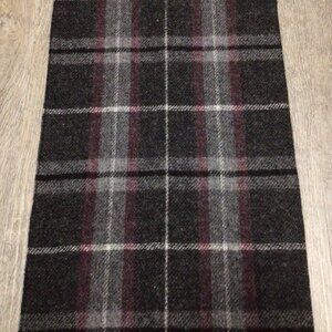 100% Cashmere Scarf Gray Plaid Herringbone Mens Women’s 12” X 65” Winter